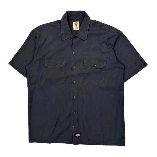 Dickies Short Sleeve Shirt - Large Black Polyester