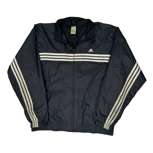 Adidas Striped Track Jacket - XL Navy Nylon
