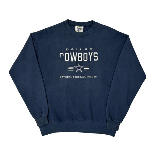 Vintage Dallas Cowboys Lee Sport Nfl Sweatshirt - Large Navy Cotton