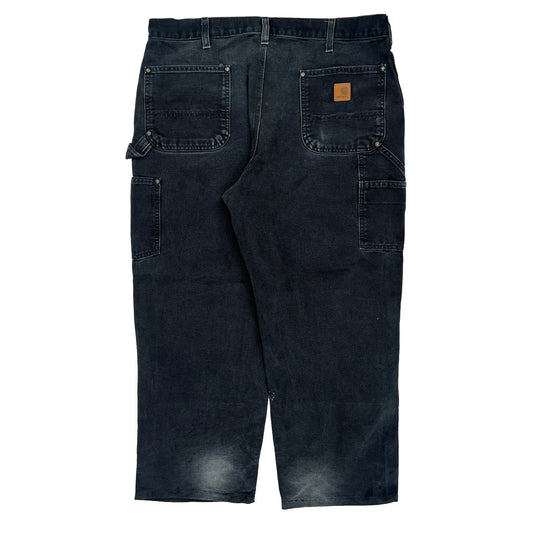 Carhartt Double Knee Carpenter Jeans - 38W 28L Black Cotton
