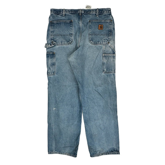 Vintage Carhartt Double Knee Carpenter Jeans - 33W 31L Light Wash Denim
