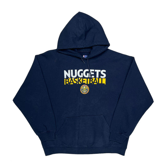 Vintage Nuggets Basketball Nba Graphic Hoodie - XL Navy Cotton