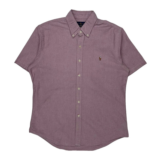 Ralph Lauren Slim Fit Short Sleeve Shirt - Large Purple Cotton