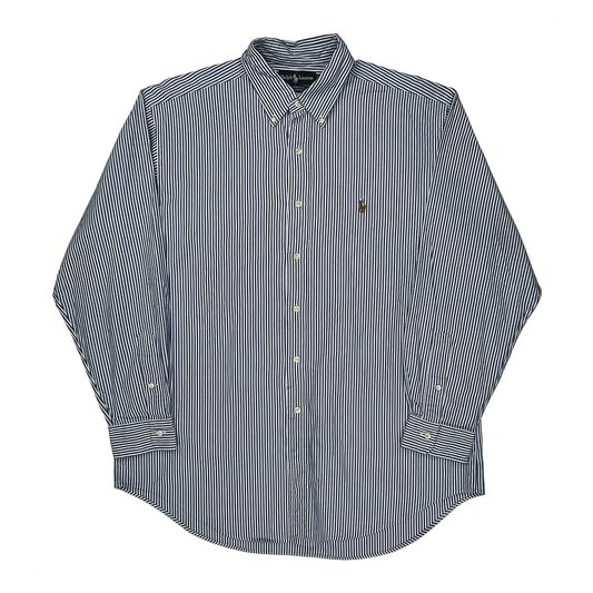 Vintage Ralph Lauren Striped Shirt - Large Blue Cotton