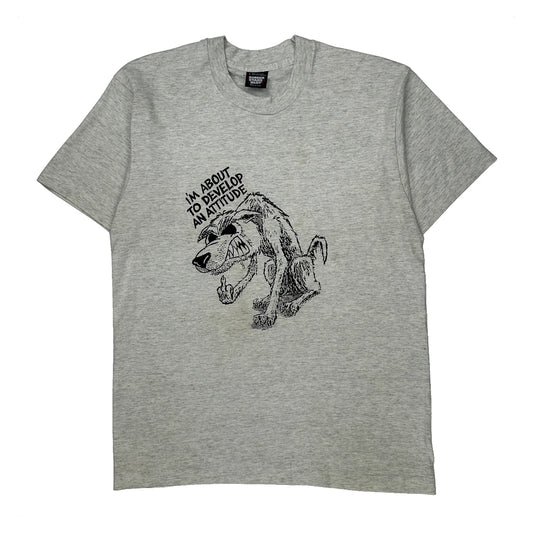 Screen Stars Single Stitch T-Shirt - Large Grey Cotton Blend