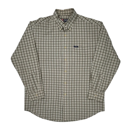 Chaps Ralph Lauren Checked Shirt - Large Beige Cotton Blend
