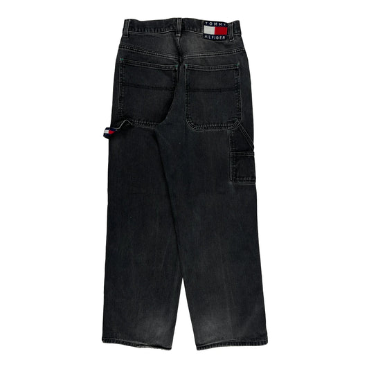Vintage 90s Tommy Jeans Carpenter Jeans - 31W 31L Black Cotton