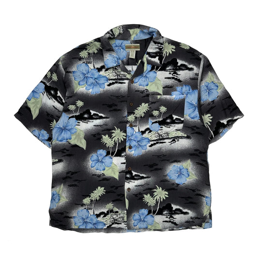 Original Island Floral Hawaiian Shirt - XL Black Viscose