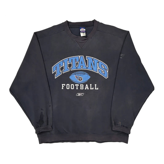 Titans Reebok Football Sweatshirt - Large Black Cotton
