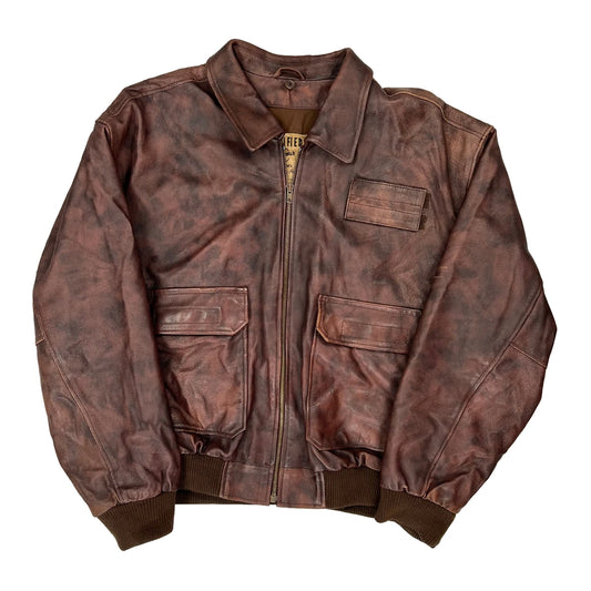 One World Leather Jacket - Large Brown Leather