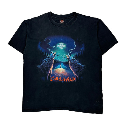 Harley Davidson Graphic T-Shirt - XL Black Cotton