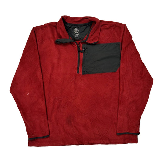 Vintage Timberland Fleece - XL Red Polyester