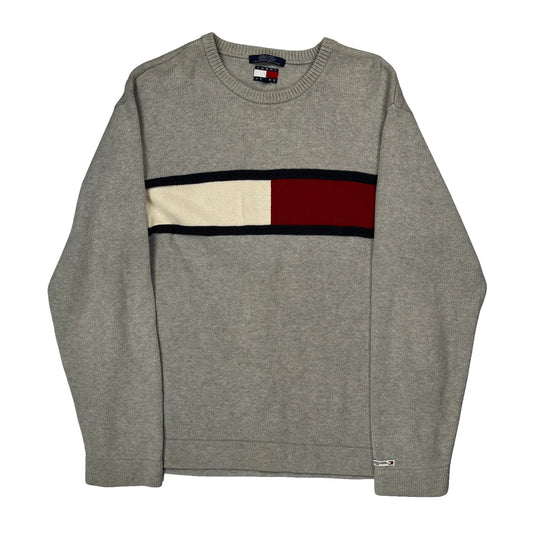 Classic Tommy Jeans Logo Tommy Jeans Striped Jumper - Large Black Cotton