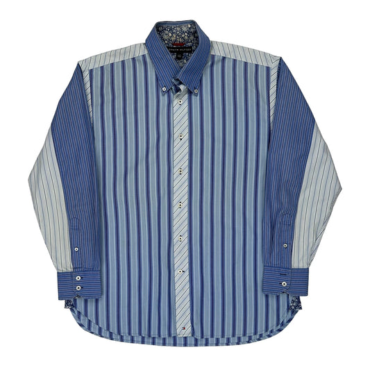 Tommy Hilfiger Striped Shirt - Large Blue Cotton