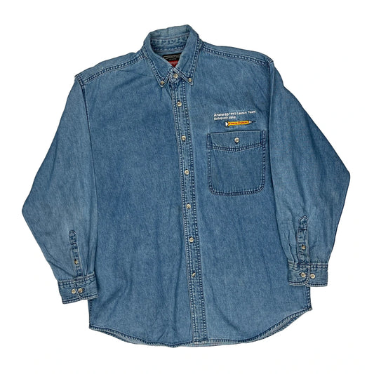 Launch Team Wrangler Denim Shirt - Medium Blue Cotton