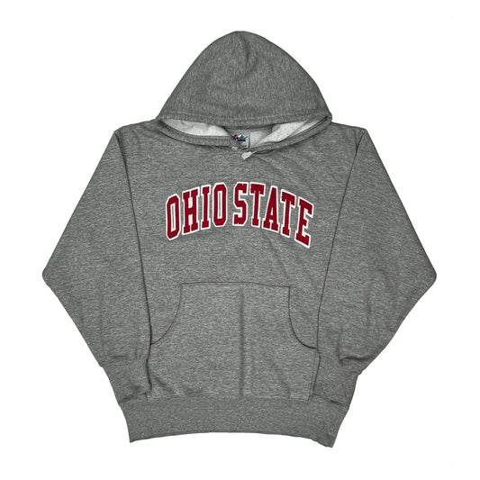 Ohio State Majestic College Hoodie - Large Grey Cotton Blend