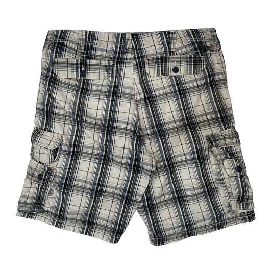 Lee Checked Cargo Shorts - 36W 10L Grey Cotton