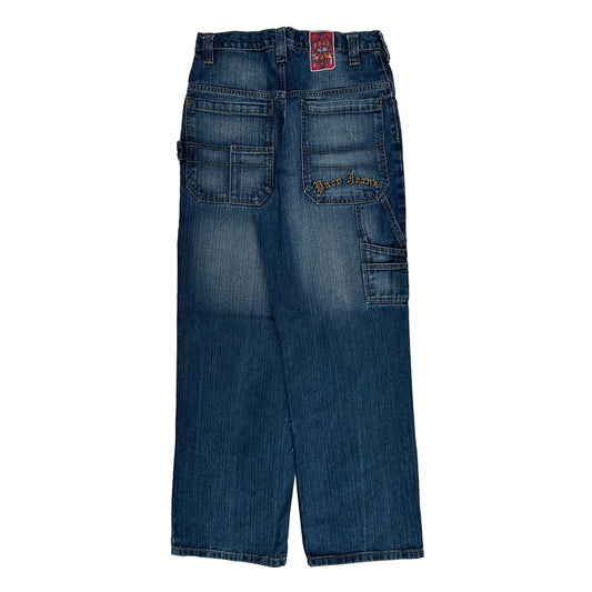Hip Hop Paro Jeans Double Knee Jeans - 29W 30L Blue Cotton