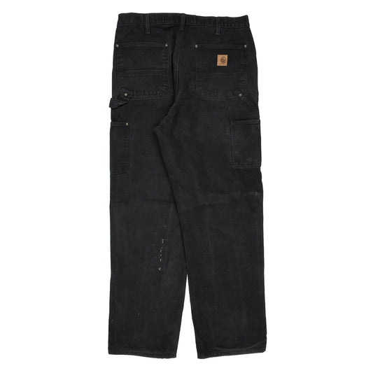 Carhartt Double Knee Carpenter Trousers - 33W 34L Black Cotton
