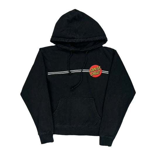 Cropped Santa Cruz Graphic Hoodie - Medium Black Cotton