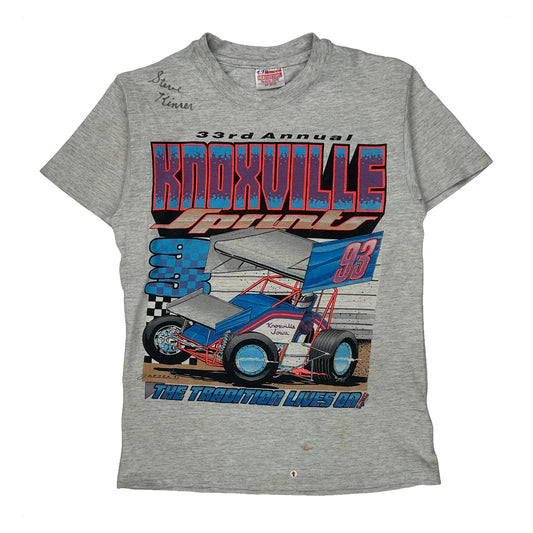 Knoxville Nationals Hanes Graphic T-Shirt - Small Gray Cotton