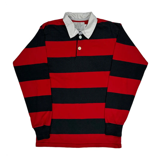 Footlocker Striped Rugby Shirt - Medium Red Cotton