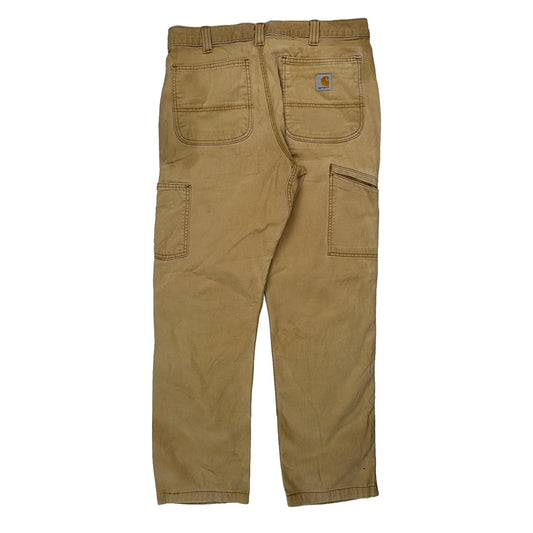 Carhartt Double Knee Carpenter Trousers - 33W 31L Beige Cotton