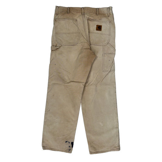 Carhartt Carpenter Trousers - 34W 31L Beige Cotton