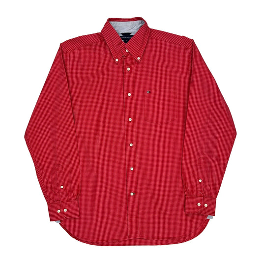 Tommy Hilfiger Checked Shirt - Medium Red Cotton