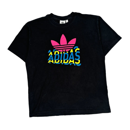 Adidas Graphic T-Shirt - XL Black Cotton