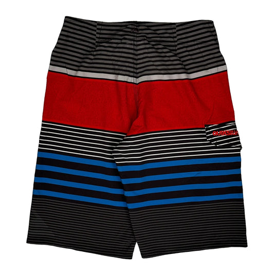 Vintage Quiksilver Striped Shorts - 28W 12L Multicoloured Polyester