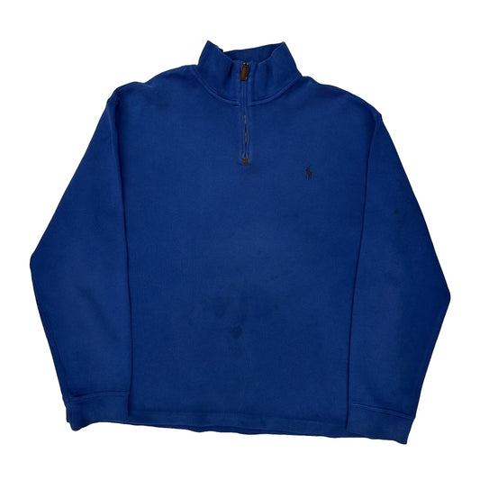 Polo By Ralph Lauren 1/4 Zip - XL Blue Cotton