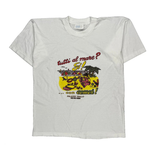 Camel Graphic T-Shirt - XL White Cotton