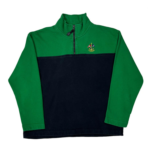 Ralph Lauren Petite 1/4 Zip - Small Green Cotton