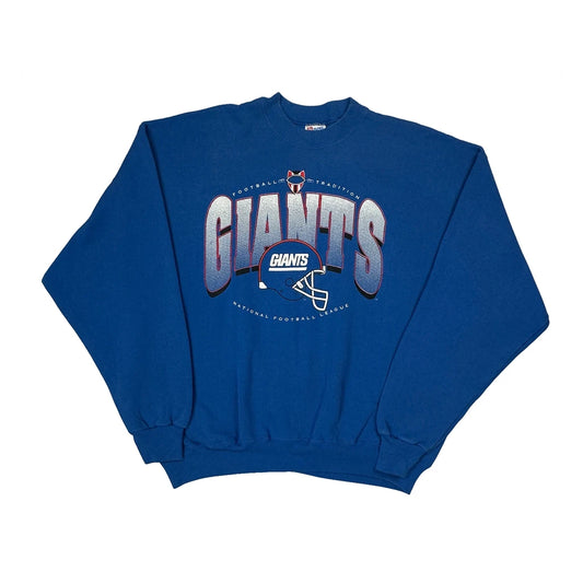 Giants Hanes Football Sweatshirt - 2XL Blue Cotton Blend
