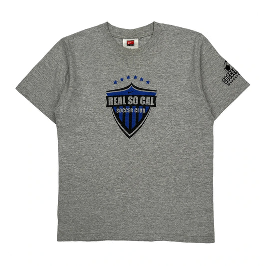Vintage Kids Nike Real So Cal Soccer Club T-Shirt - Medium Gray Cotton