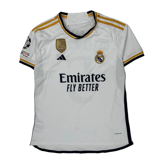 Real Madrid Adidas 2023-24 Home Bellingham Football Shirt - Medium White Polyester