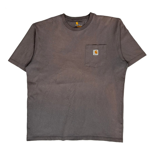 Carhartt T-Shirt - Large Grey Cotton