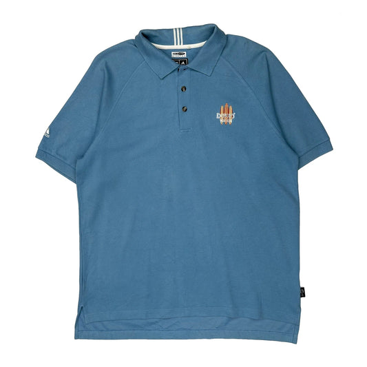 Adidas Polo Shirt - Medium Blue Polyester