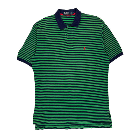 Polo By Ralph Lauren Striped Polo Shirt - Large Green Cotton