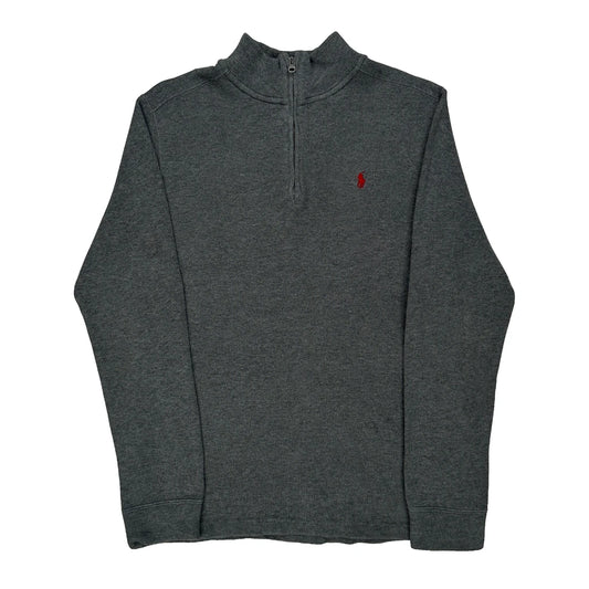 Age 15 Polo By Ralph Lauren 1/4 Zip - XL Grey Cotton