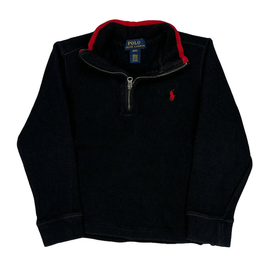 Age 4 Polo By Ralph Lauren 1/4 Zip - XS Black Cotton