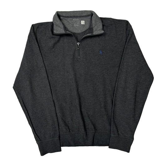 Vintage Polo By Ralph Lauren 1/4 Zip - Small Grey Cotton