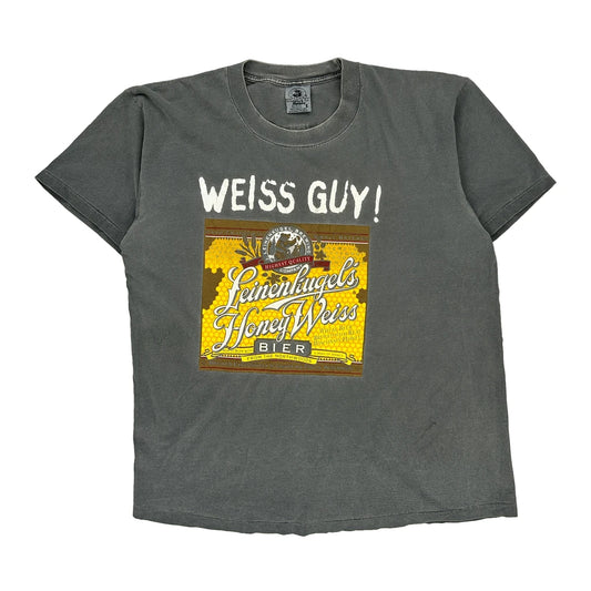 Leinie Lodge Official Member Anvil Single Stitch T-Shirt - Large Grey Cotton