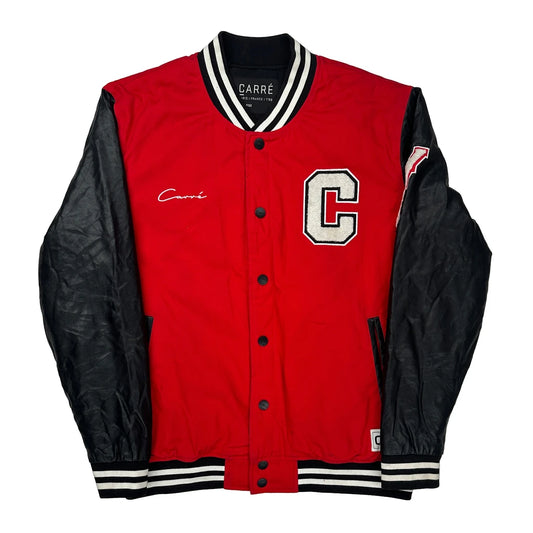 Carre Varsity Jacket - XL Black Faux Leather