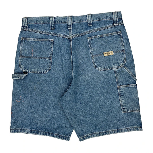 Wrangler Double Knee Carpenter Shorts - 38W 10L Blue Cotton