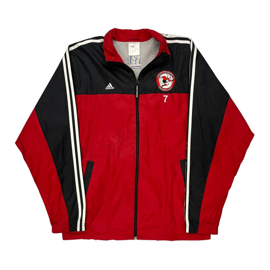 Adidas Football Track Jacket - Medium Red Polyester