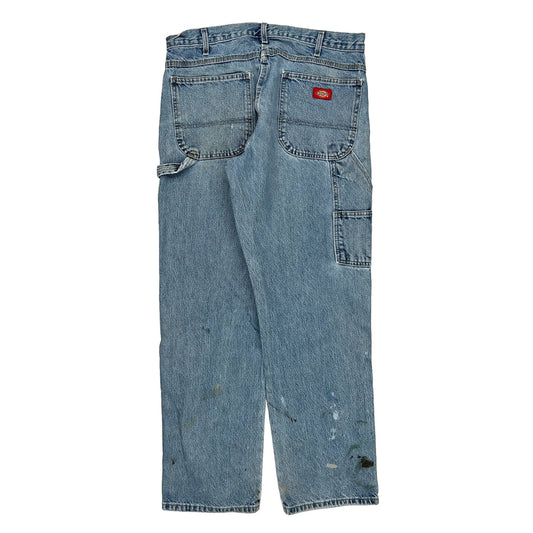 Dickies Double Knee Carpenter Jeans - 36W 30L Light Wash Cotton