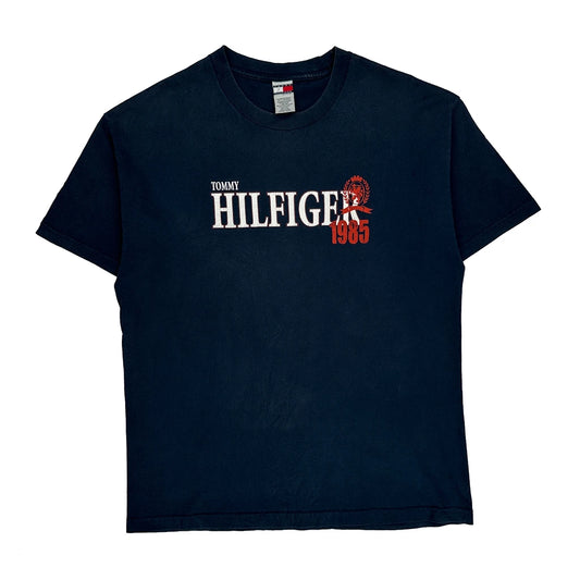 Vintage Tommy Hilfiger Spellout T-Shirt - XL Navy Cotton