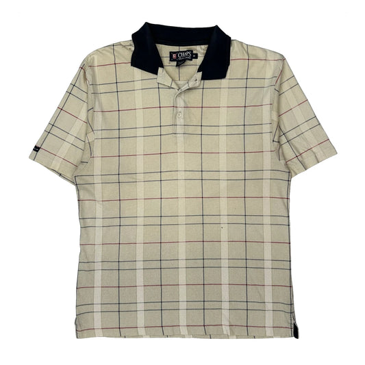 Chaps Ralph Lauren Checked Polo Shirt - Medium Beige Cotton